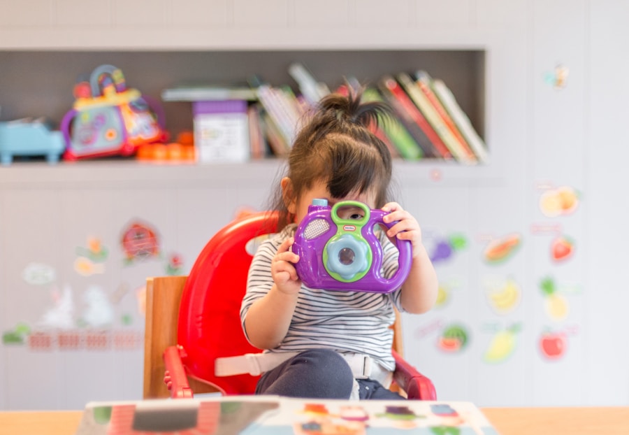 Young patient exploring a toy during a visit