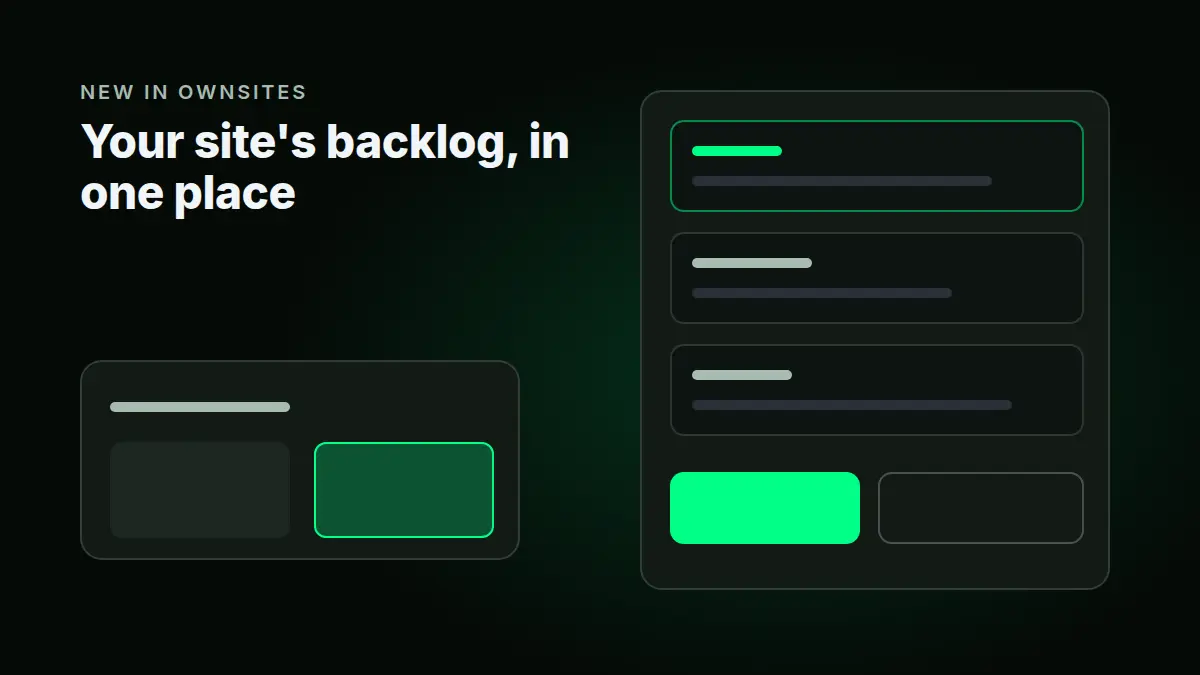 New in OwnSites: a backlog for every website