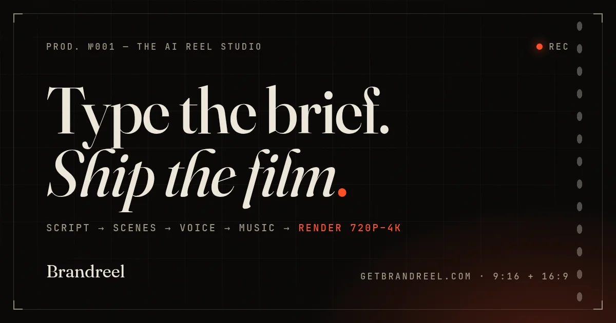 Brandreel: Type the brief. Ship the film.